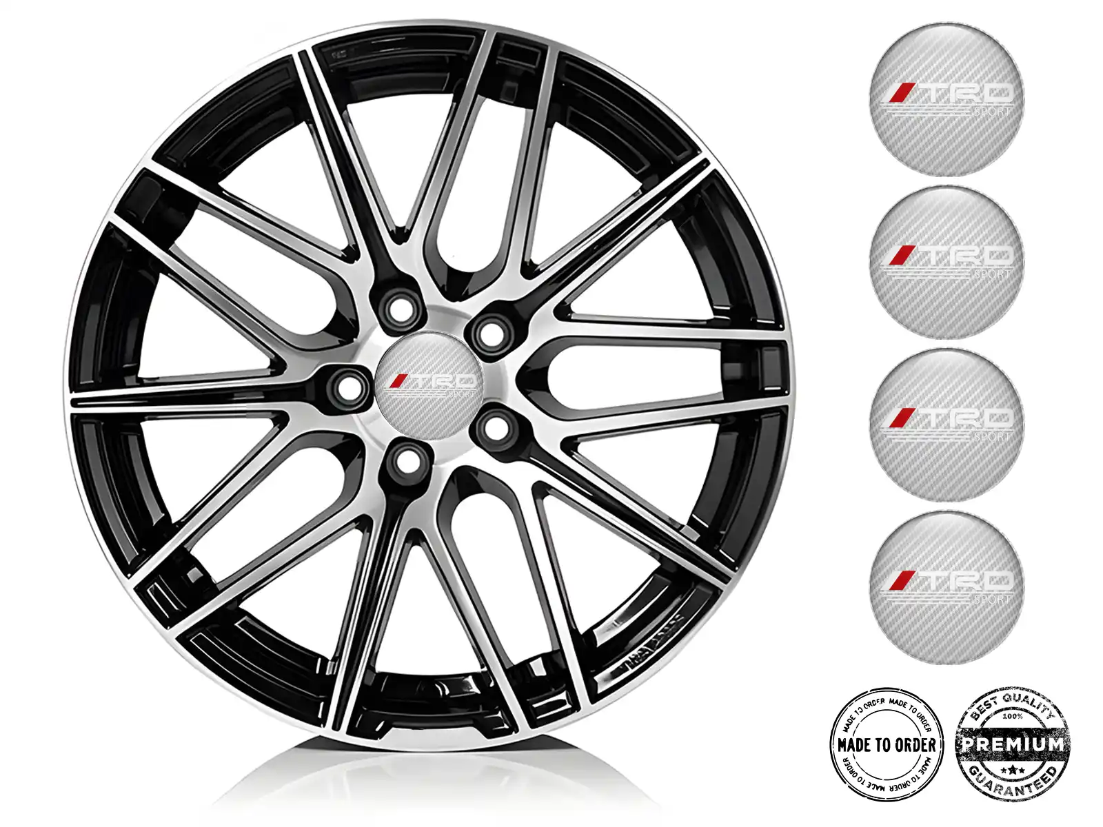Toyota TRD Logos Bombados Custom Emblema de Rueda Edición